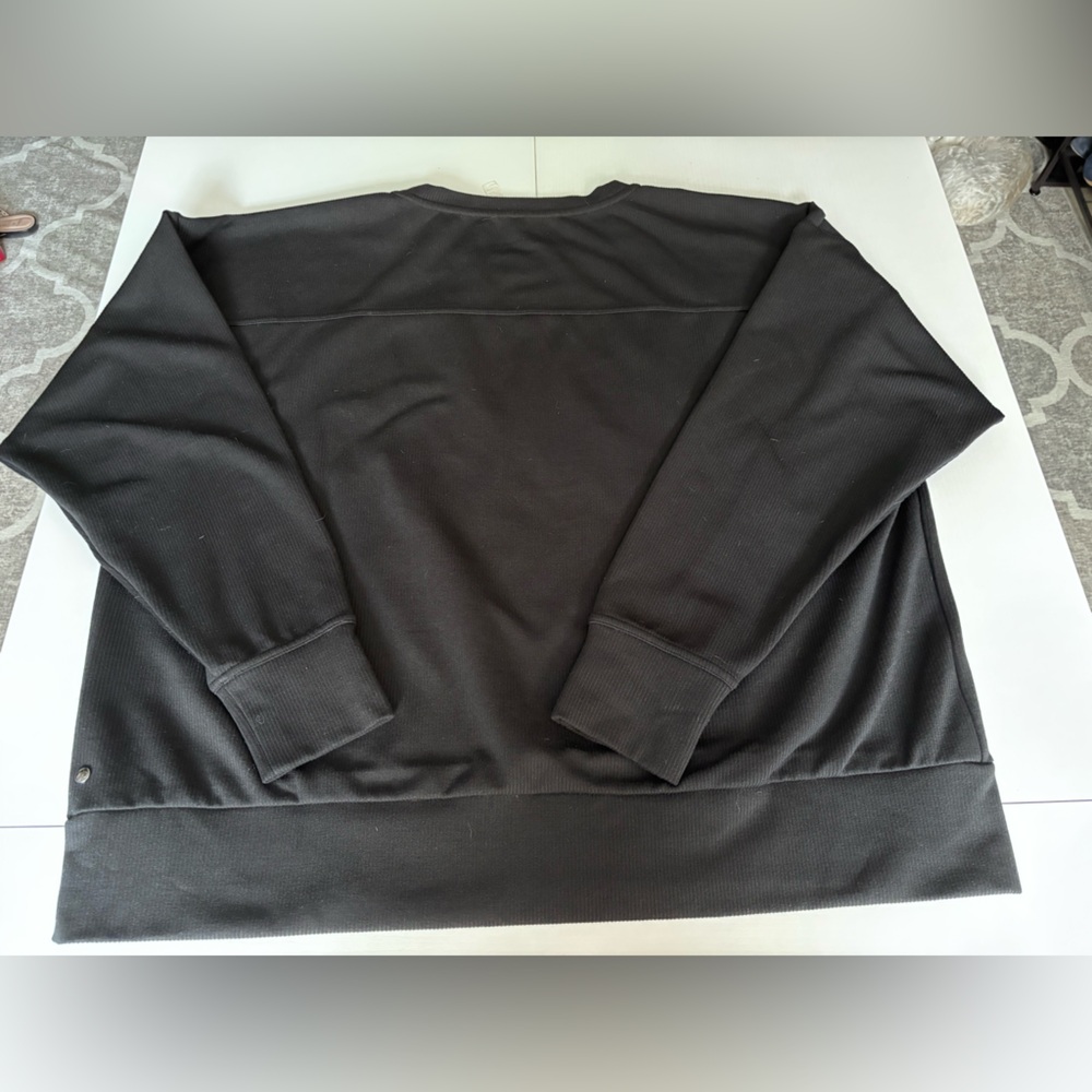 Zella Black Ribbed Oversized Sweatshirt Size L - Picture 2 of 5